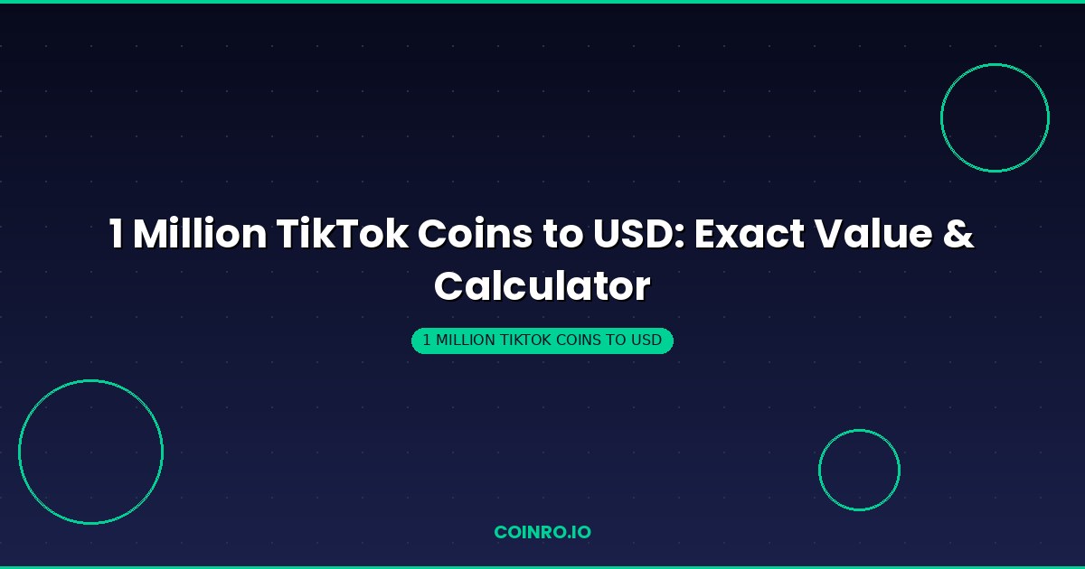 1 million TikTok Coins to USD conversion calculator