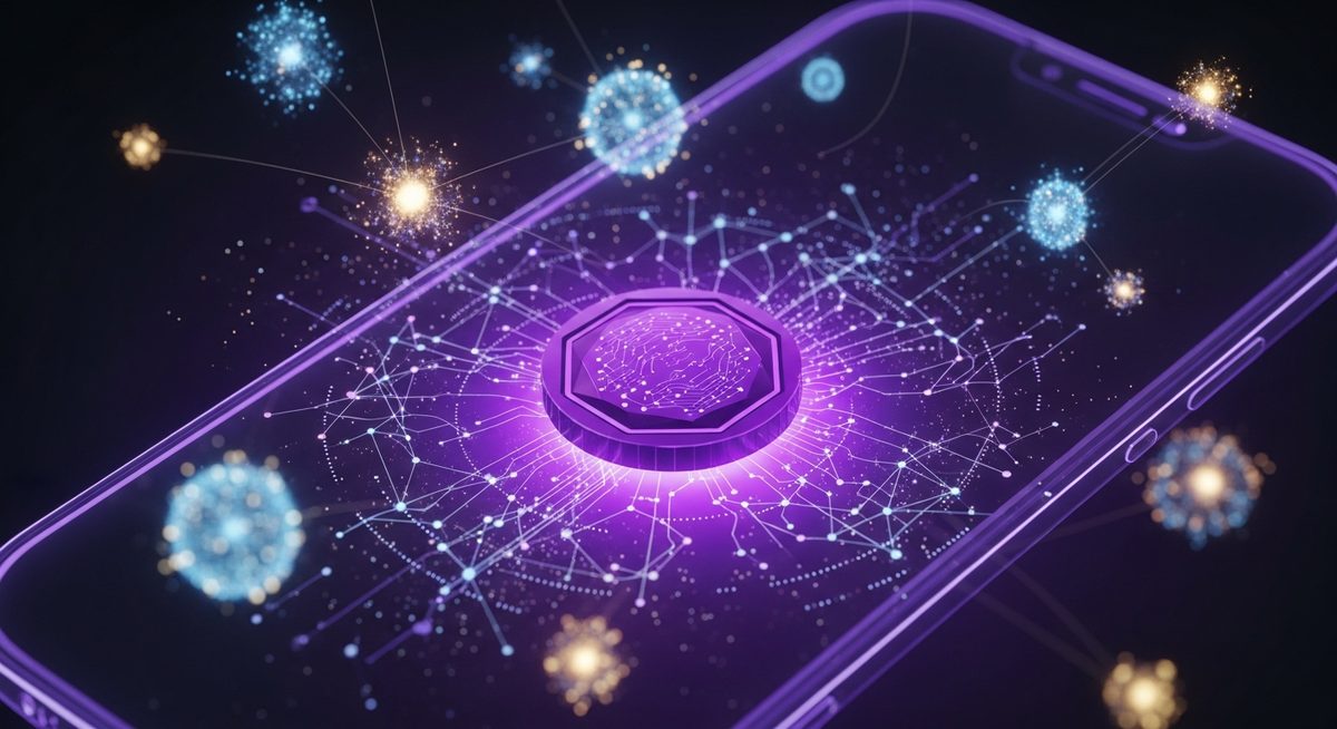 JioCoin reward token concept on a blockchain network with rupee accents