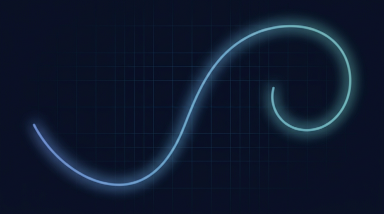 is xrp going up today - abstract chart line dipping, rising and curling down