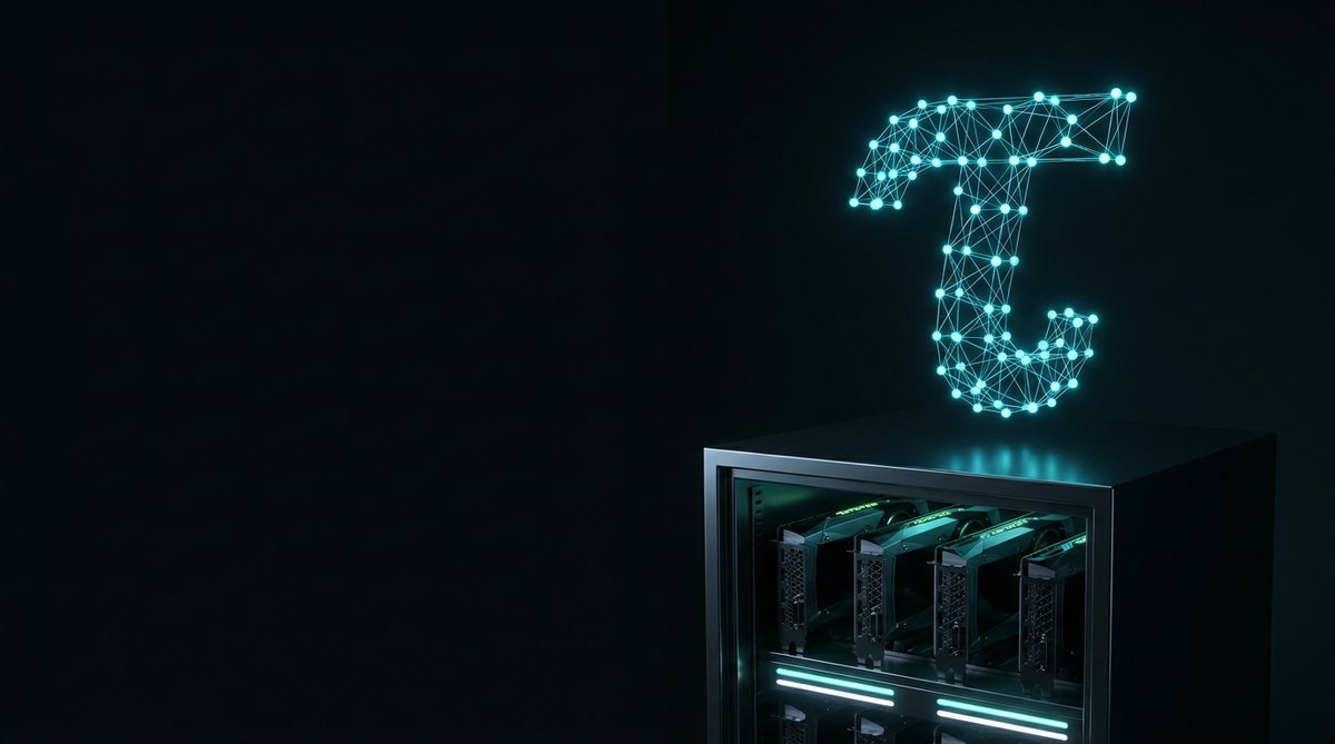 Bittensor TAO token above a network of glowing subnet nodes