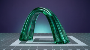 pump fun crypto - glass curve rising and falling like a memecoin price on a bonding curve
